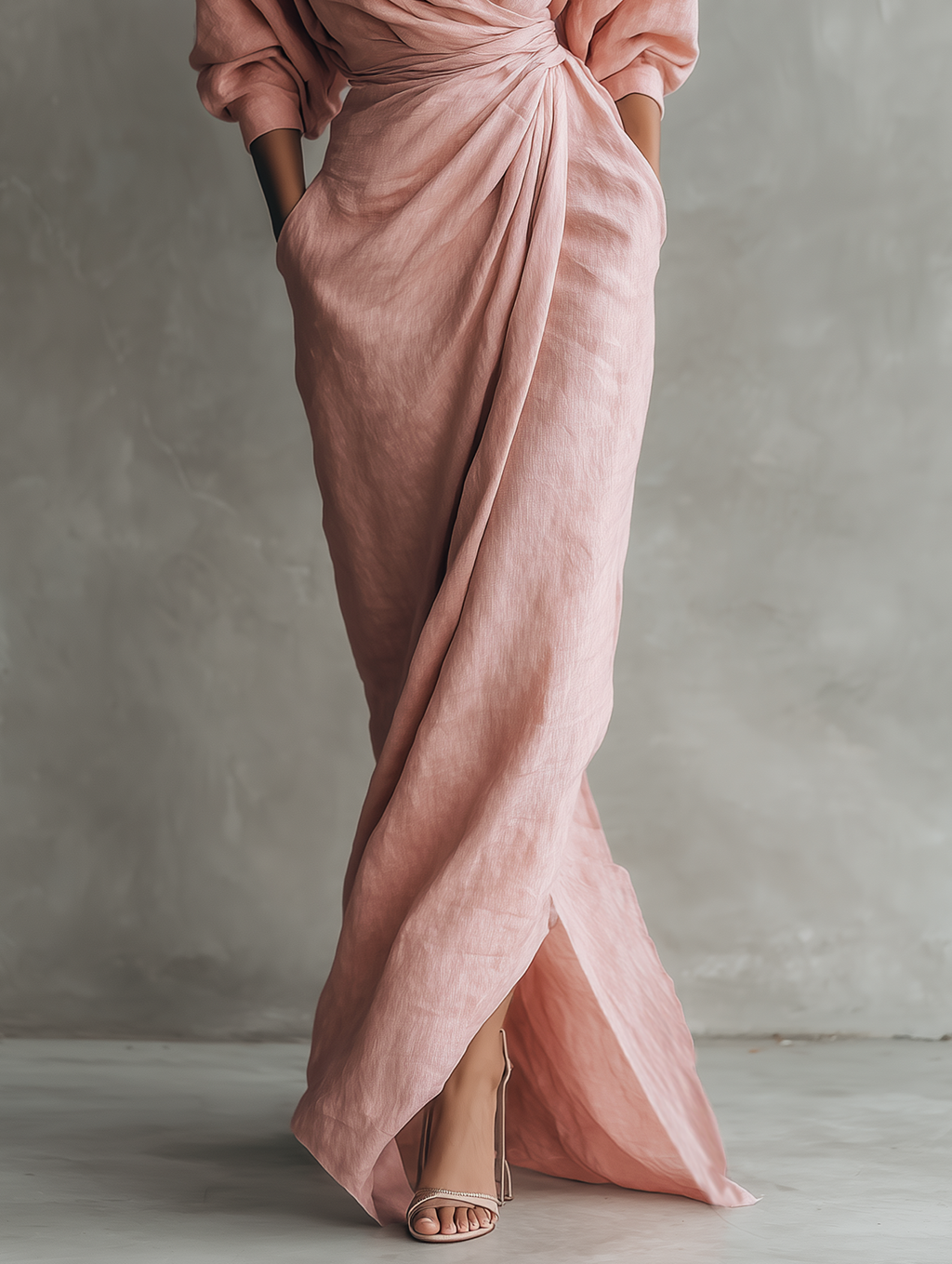 Rosalin | V-neck Linen Maxi Dress