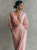Rosalin | V-neck Linen Maxi Dress