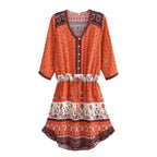 Polly V Neck Printed Dress