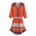 Polly V Neck Printed Dress