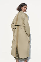Contrast Color Loose Trench Coat
