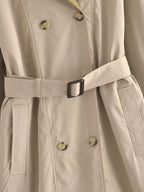 Contrast Color Loose Trench Coat