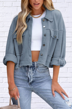 Trendy Button Up Long Sleeve Jacket