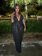 Plunge High Waist Jumpsuit