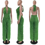 Plunge High Waist Jumpsuit