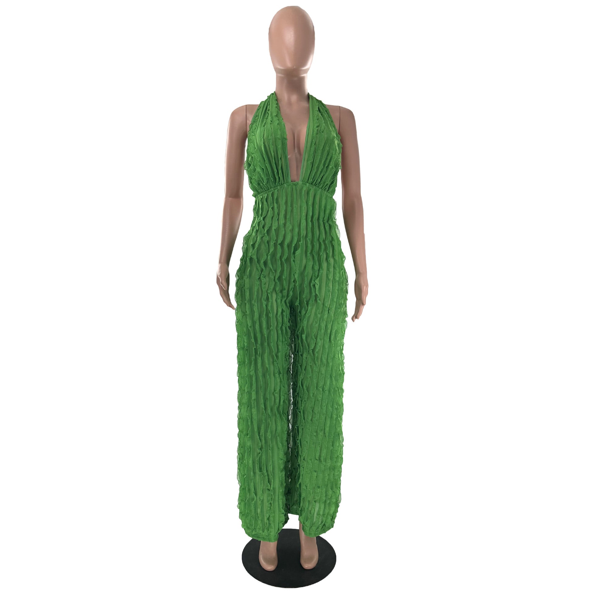 Plunge High Waist Jumpsuit