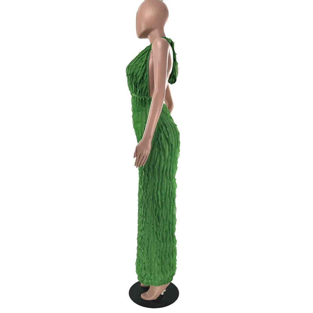 Plunge High Waist Jumpsuit