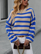 Knitted Crew Neck Pullover Sweater
