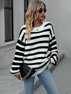 Knitted Crew Neck Pullover Sweater