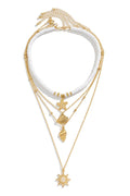 Bohemian Imitation Pearl Shell Multi-layered Necklace
