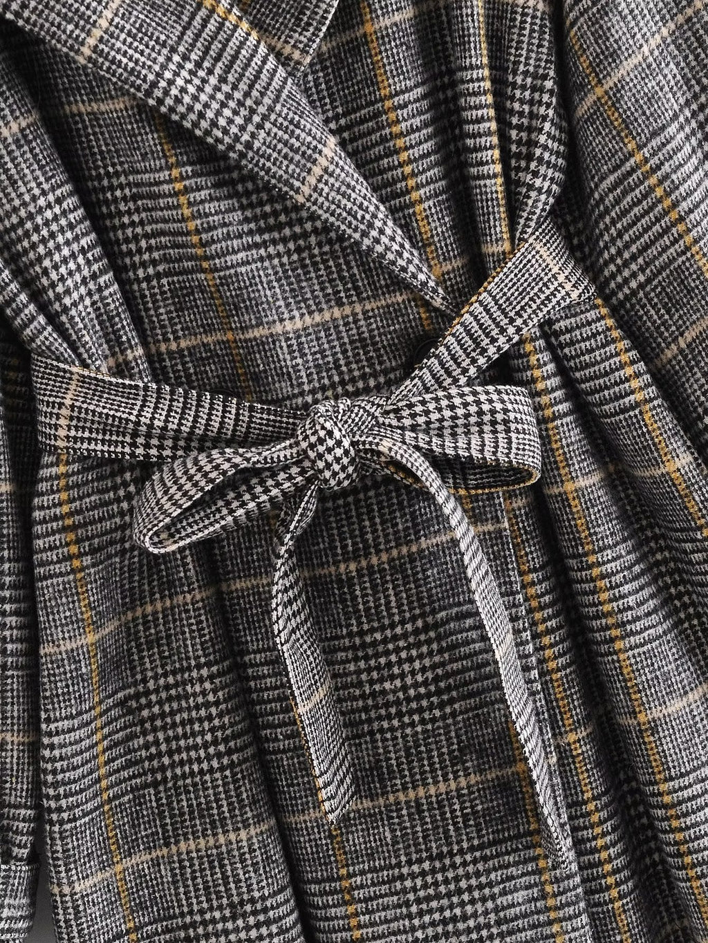 Plaid Collared Coat Trench Coat