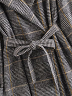 Plaid Collared Coat Trench Coat