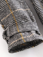 Plaid Collared Coat Trench Coat