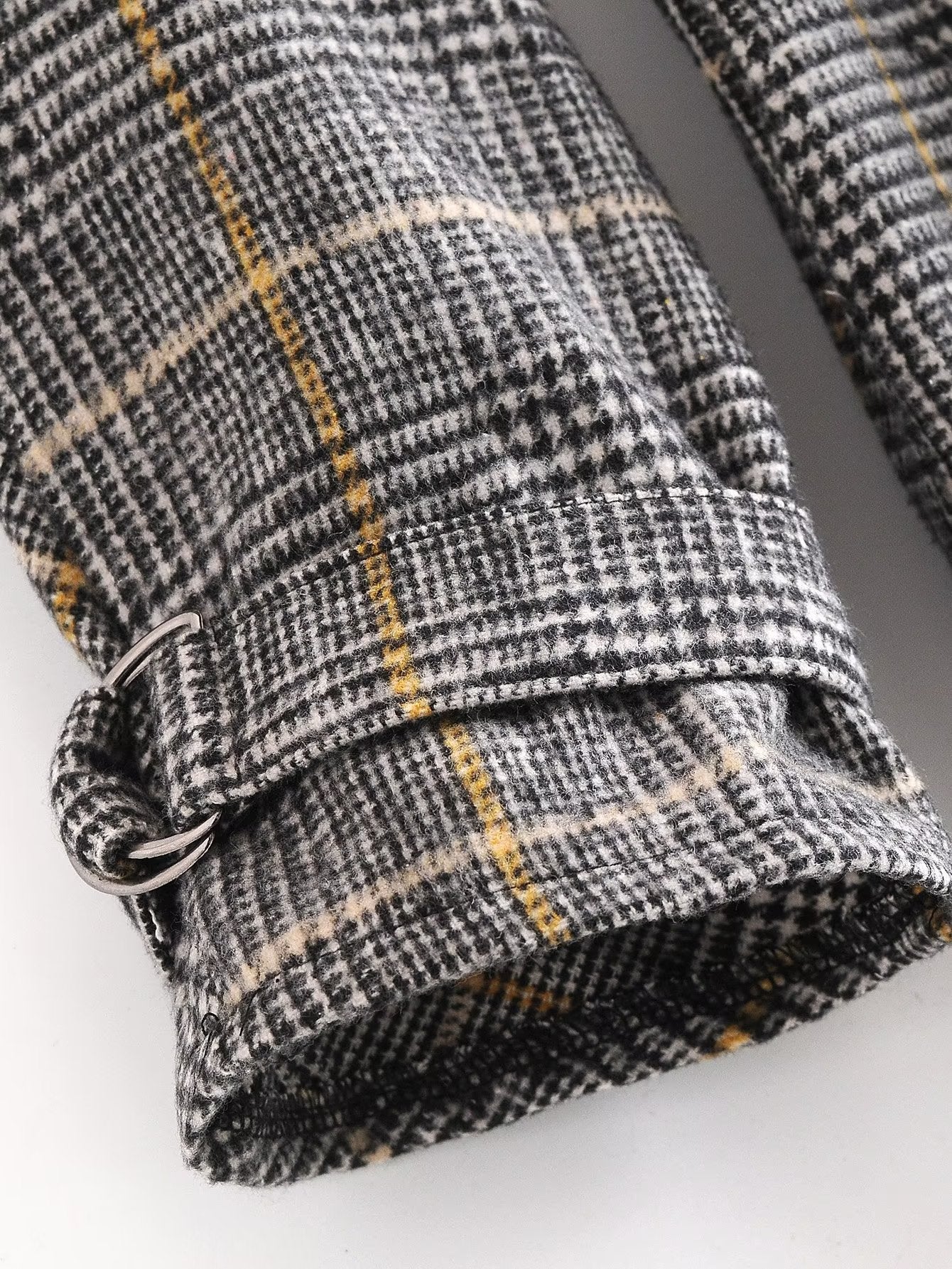 Plaid Collared Coat Trench Coat