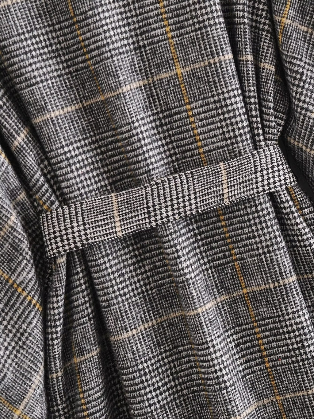 Plaid Collared Coat Trench Coat