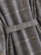 Plaid Collared Coat Trench Coat