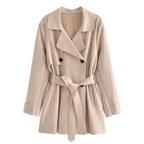 Suede Texture Trench Coat