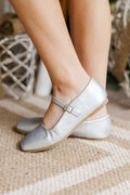 Noelle Silver Mary Jane Flats for Girls