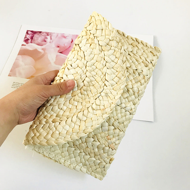 Corn Husk Straw Bag Clutch Bag Handmade Eco Friendly