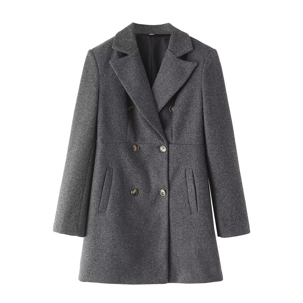 Woolen Double Breasted Coat