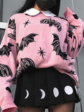 Bat Print Oversized Sweaters