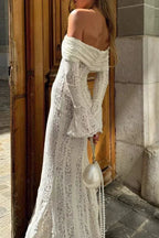 Lace Off Shoulder Maxi Dress
