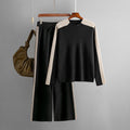 Color Block Top & Cropped Pants Two Piece Suit