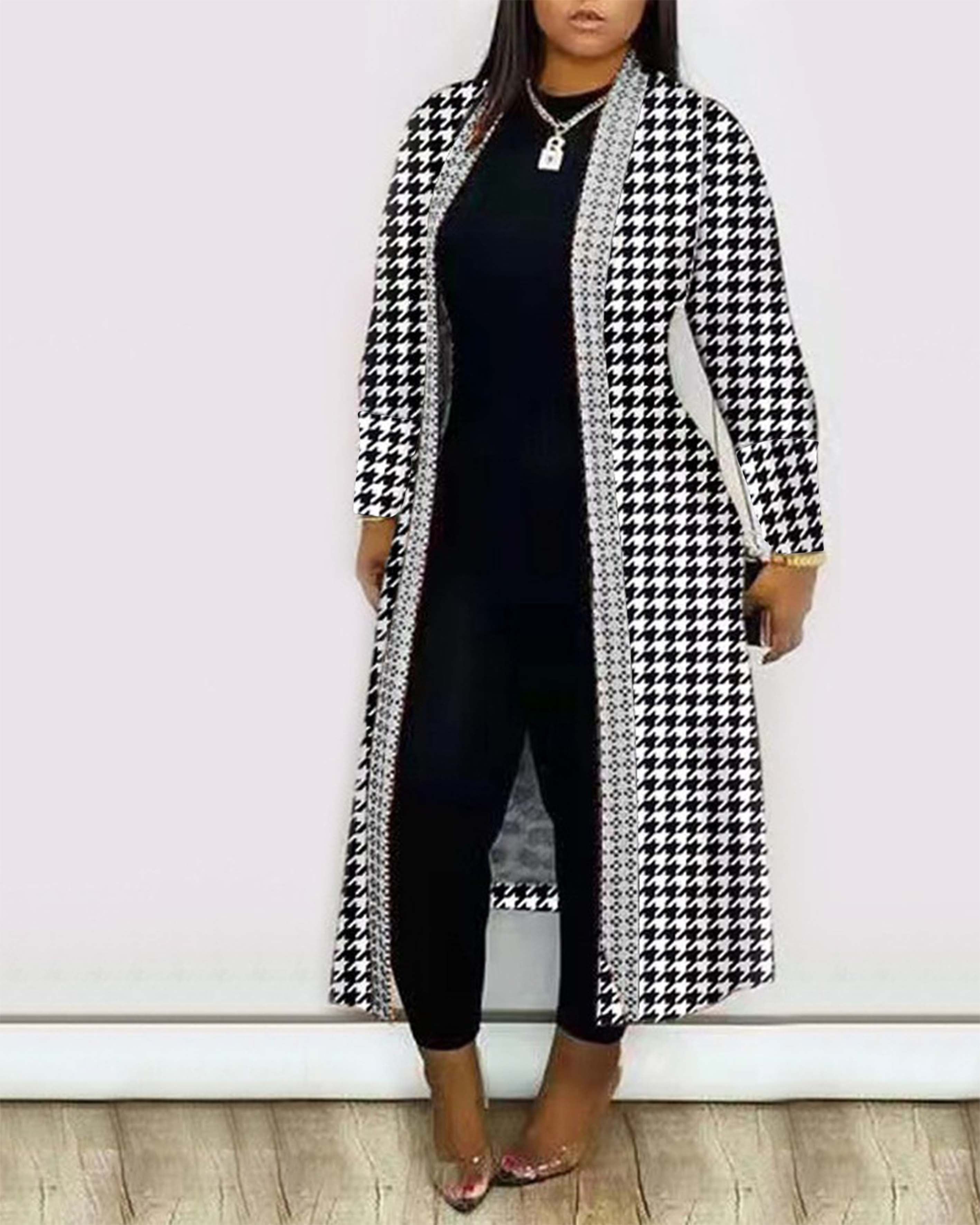 Printed Long Sleeve Cardigan Shawl