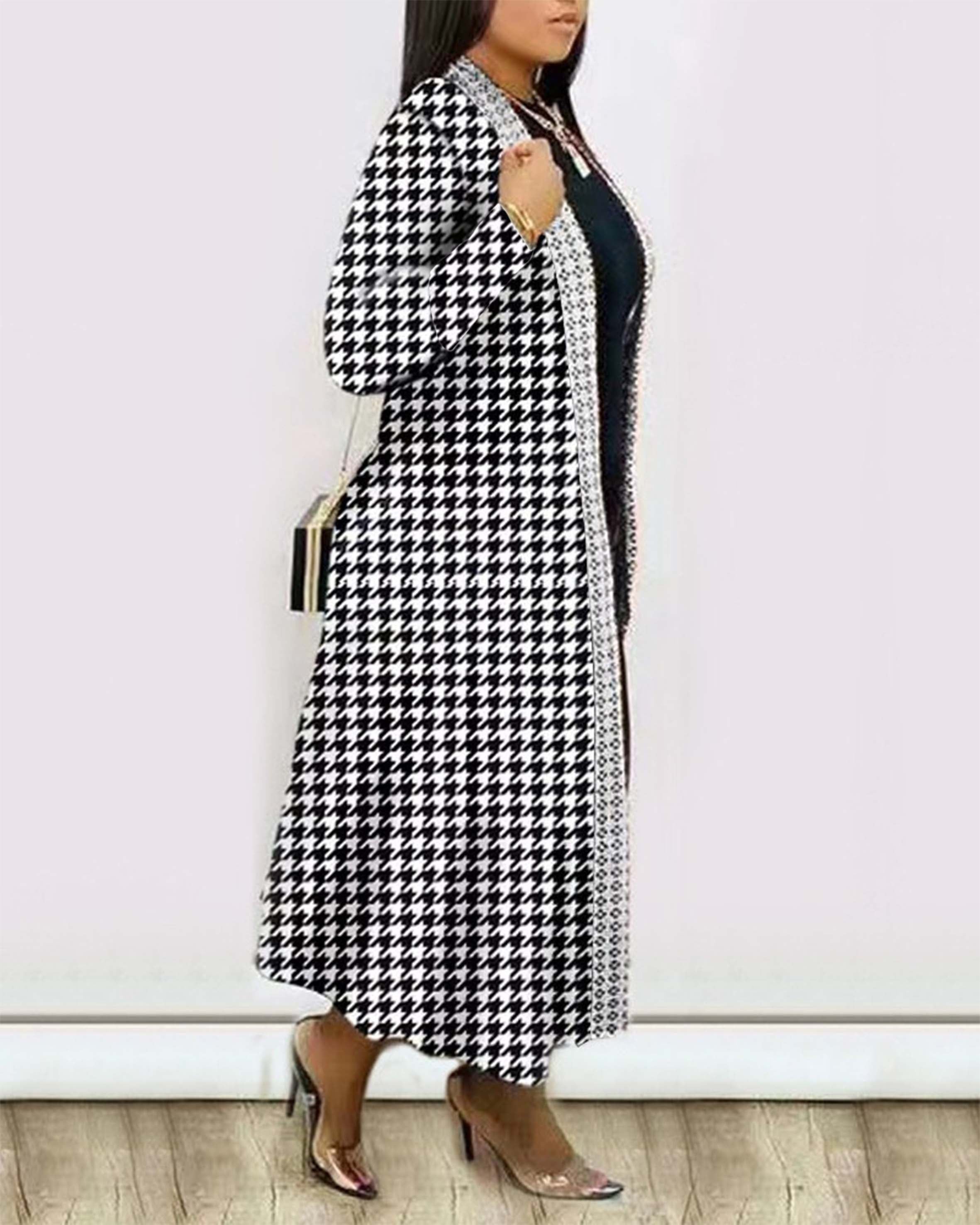 Printed Long Sleeve Cardigan Shawl