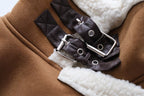 Faux Shearling Leather Vest Coat
