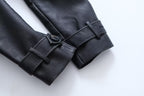 Leather Slim Mid-Length Trench Coat