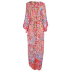Chiffon Printed Loose Oversized Cardigan Beach Dress Bikini Cover Vacation Dress Sun Protection Shirt
