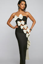 Siah Strapless Bow Cutout Bandage Maxi Dress