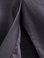 Faux Leather Long Sleeve Overcoat