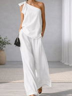 Bandage Jacket Wide-leg Pants Set 2-piece Sets