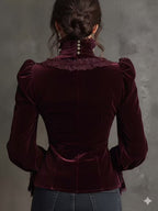Velvet Lace Stitching Long Sleeve Turtleneck Shirts