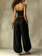 Bandeau Cropped Camisoles Lantern Pants Set 2-piece Sets