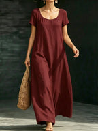 Solid Color Midi Dress