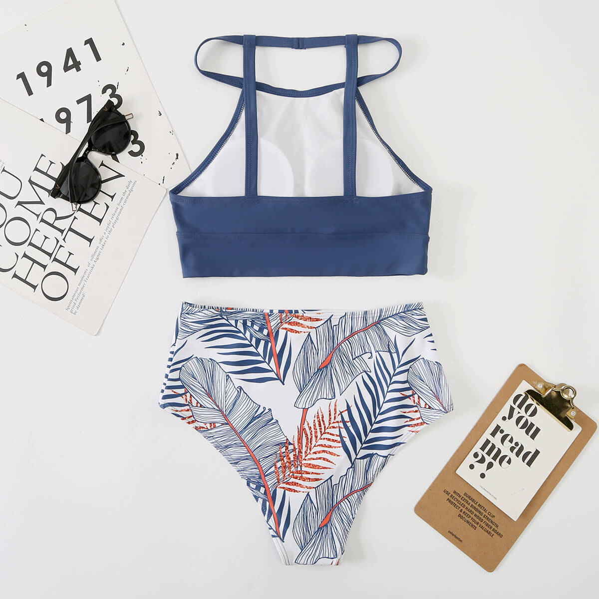 | High Neck Bikini Top with Thong