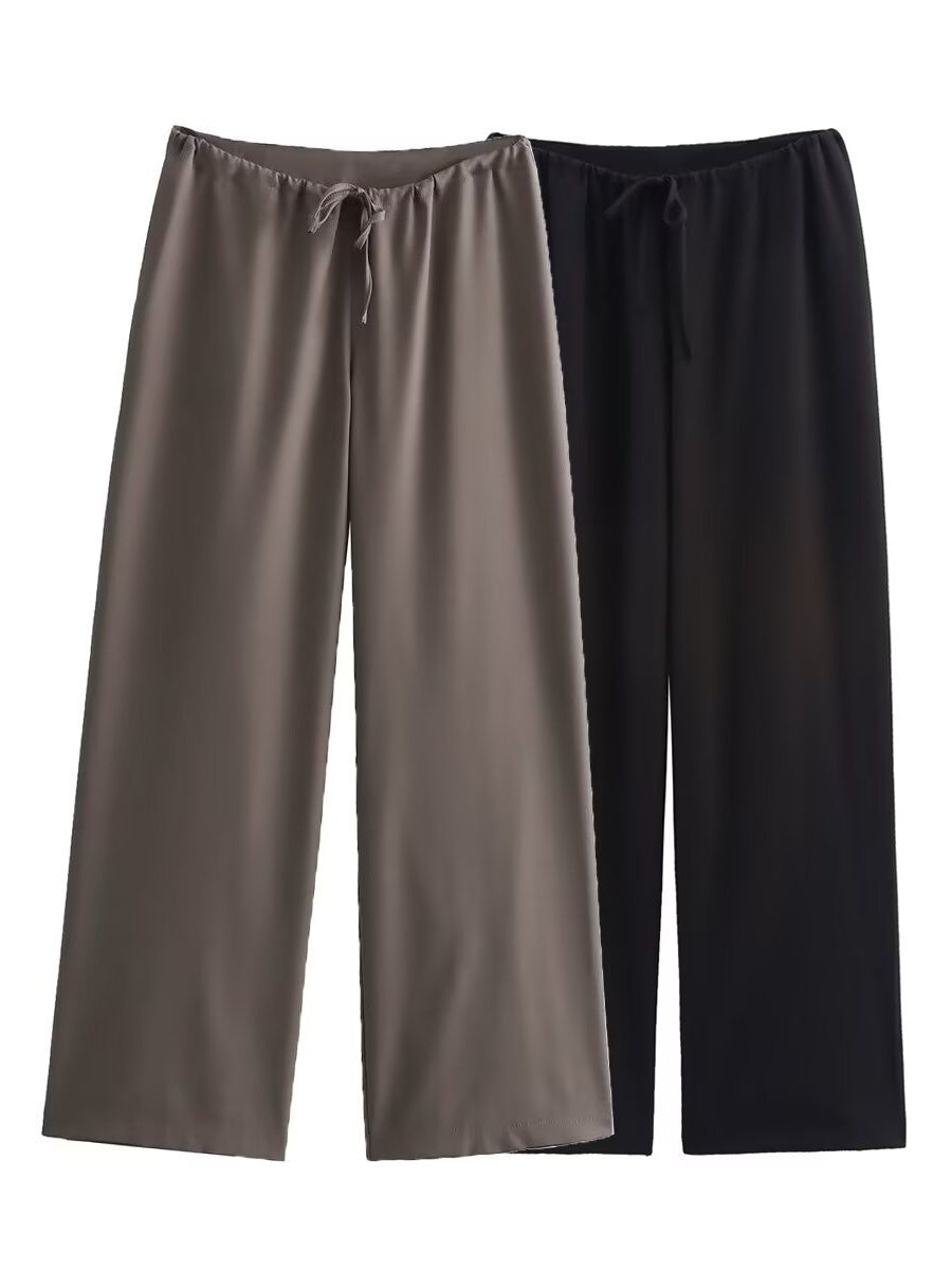 Halter Asymmetrical Jacket Wide-leg Trousers Commuting Set 2-piece Sets