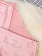 V-neck Long Sleeve Side Straps Silk Chiffon Blouse