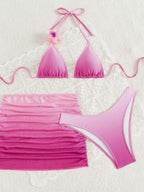 Drawstring Halter Set 3-piece Sets Bikinis