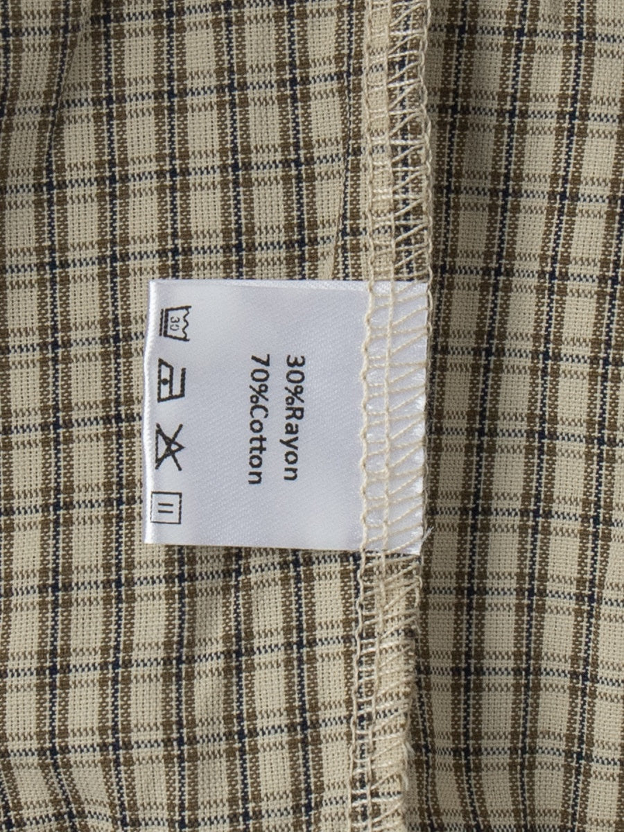 Cotton Blend Lantern Pants Plaid Breathable Leisure Pants
