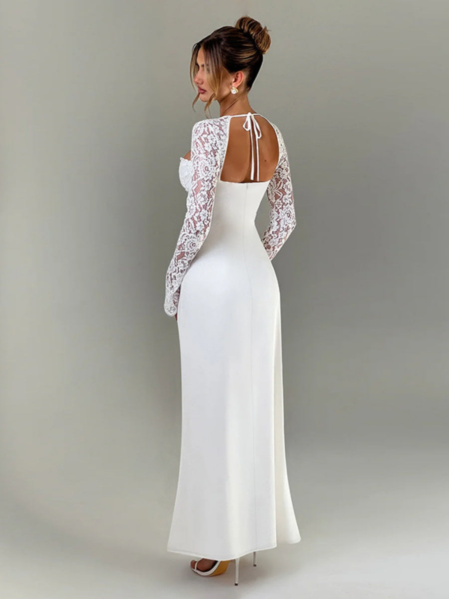 High Slit Lace Formal Dress Maxi Dresses