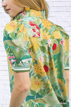 Umgee Jacquard Bloomscape Print Top