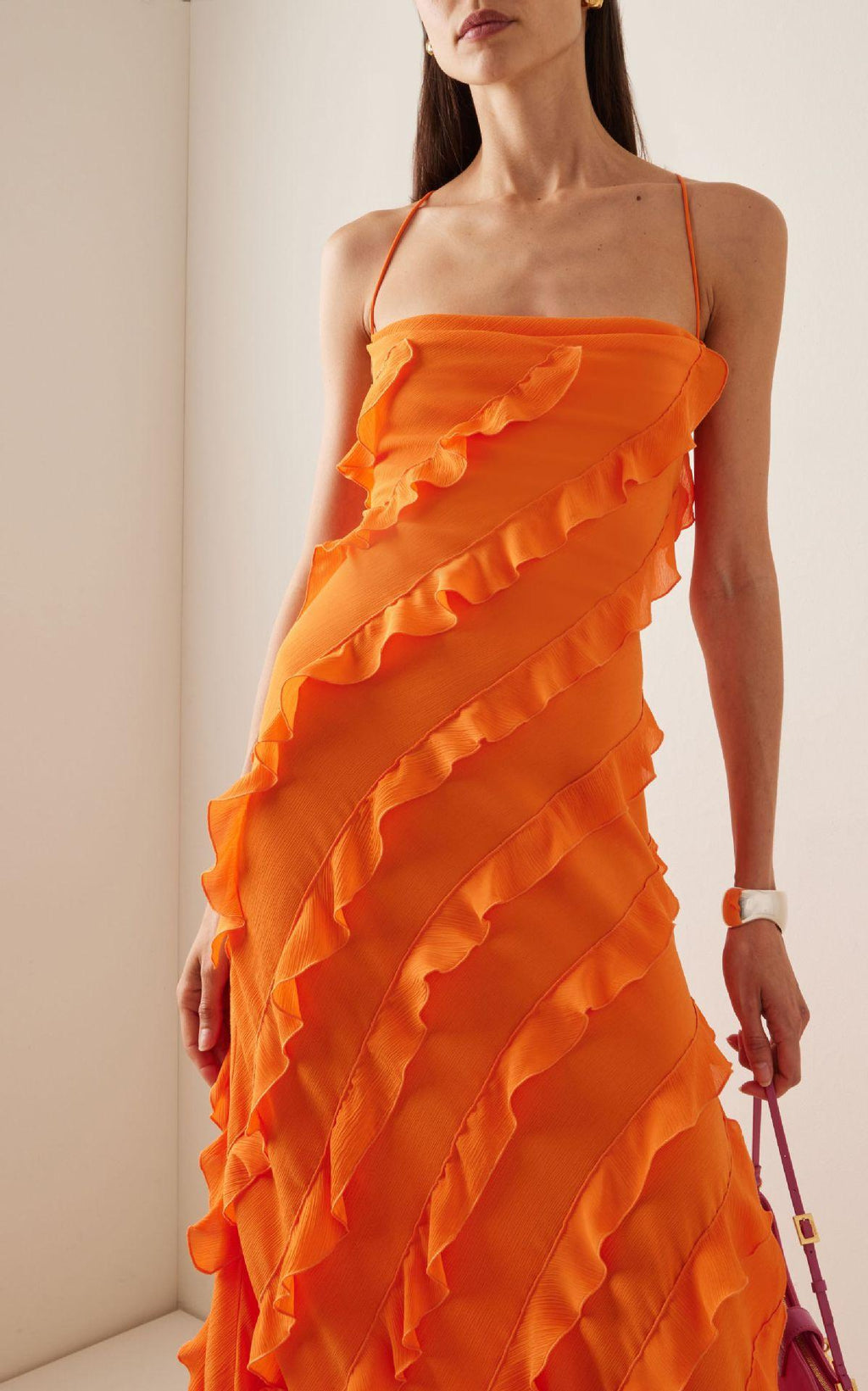 Wood Ear Slit Camisoles Formal Dress Maxi Dresses