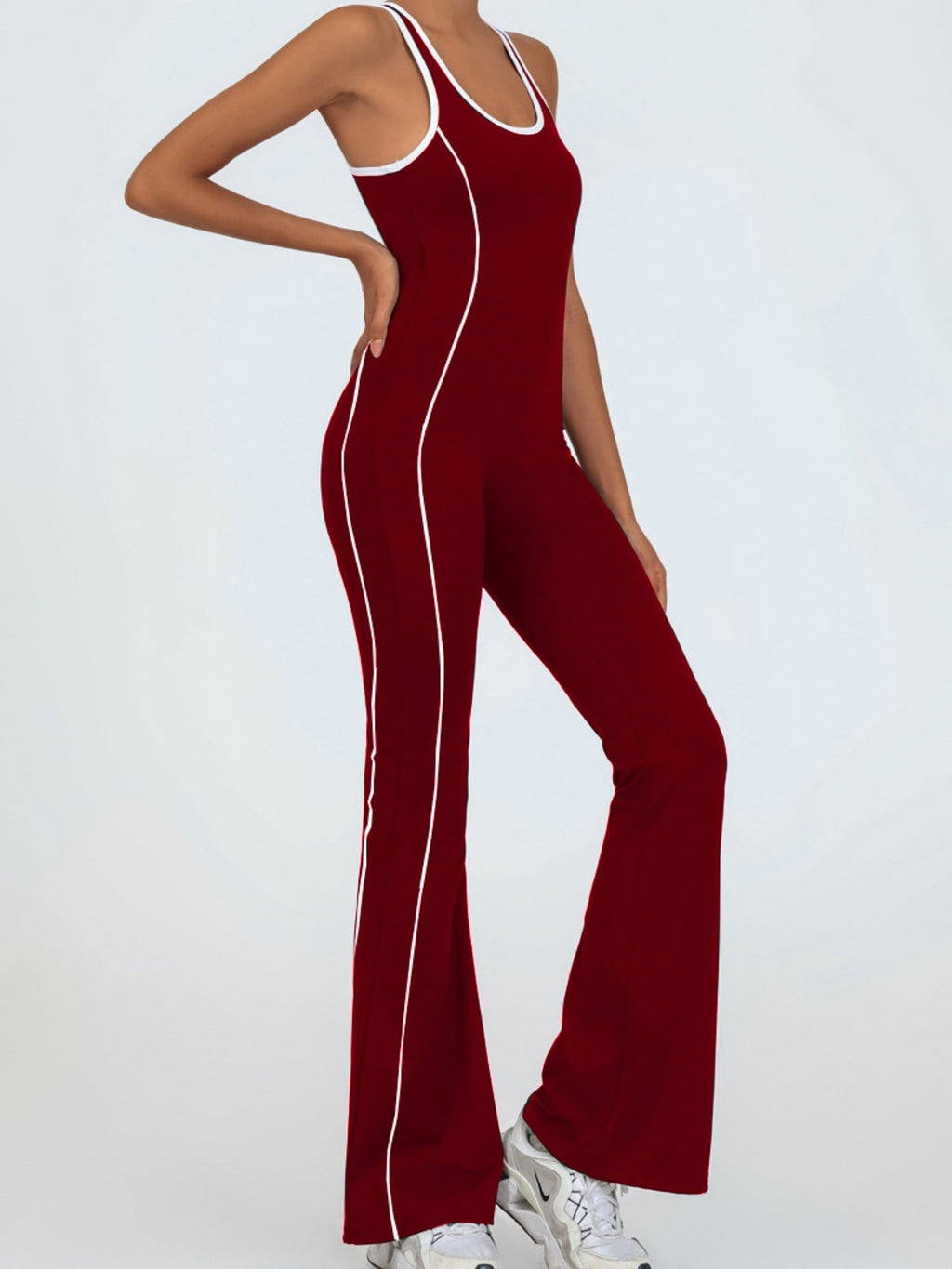 Color-blocked Backless Fitness Exercise Bodysuits