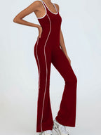 Color-blocked Backless Fitness Exercise Bodysuits