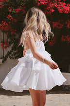 Tie Shoulder Tiered Ruffle Babydoll Mini Dress