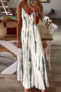 V Neck Tie Dye Swing Maxi Cami Dress